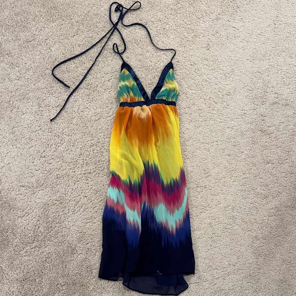 Vibrant Multicolor Halter Dress